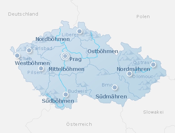 Tschechien Karte : StepMap - DO, Österreich+Tschechien+Slowakei